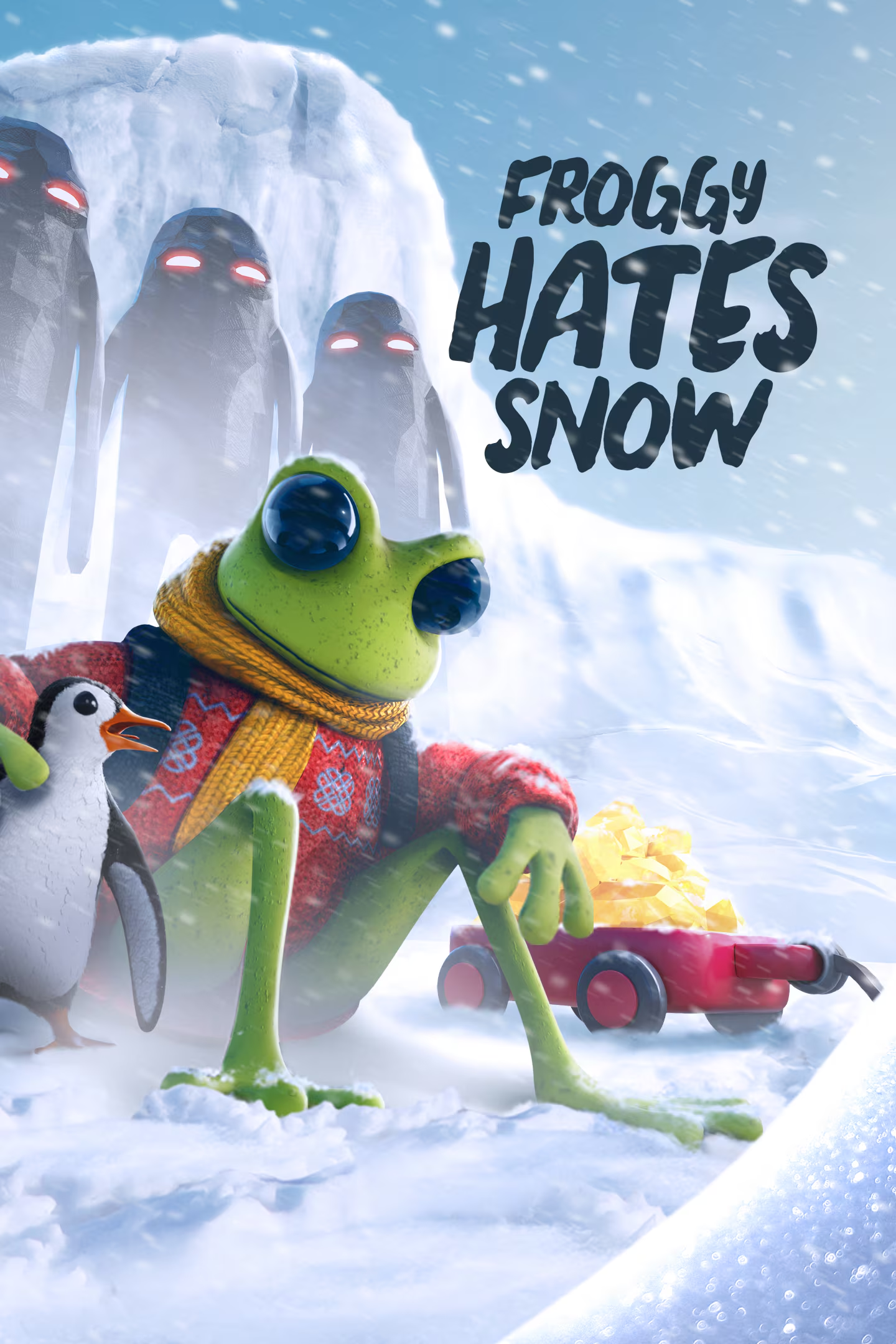 froggy hates snow
